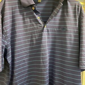 Peter Millar Summer Comfort Large Blue Stripe Golf Polo Couse Unknown